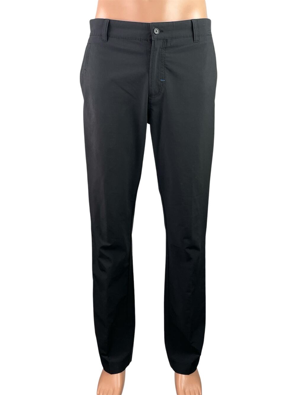J. Lindeberg Men's Black Straight Leg Narrow Fit Chino Khaki Trousers Pants 32